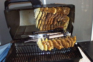 Bees in a bbq grill
